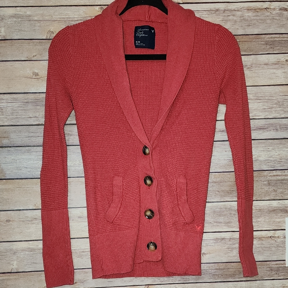 American Eagle Coral Cardigan